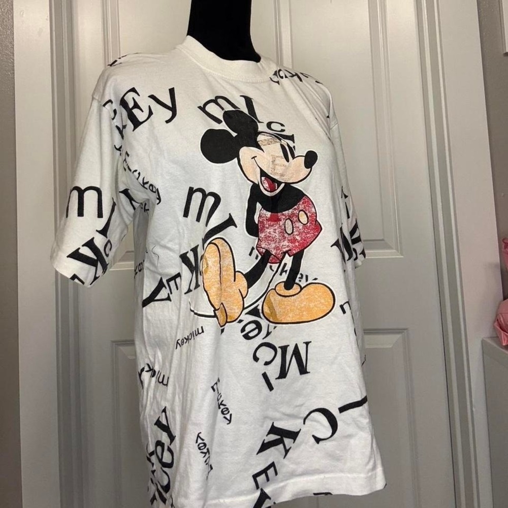Vintage Disney Originals Mickey All-Over Print T-Shirt – 80s/90s – L/XL - Picture 2 of 7